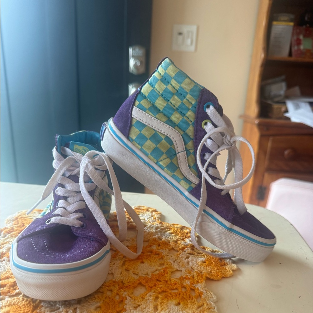 SK8-Hi Crazy Check Vans Ultraviolet Sneakers
